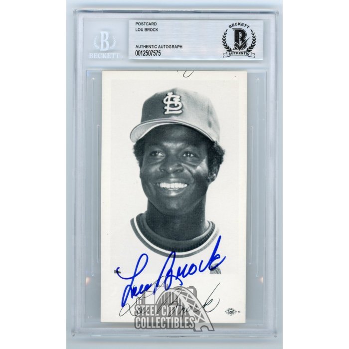 Autographed LOU BROCK 8X10 St. Louis Cardinals photo - Main Line Autographs