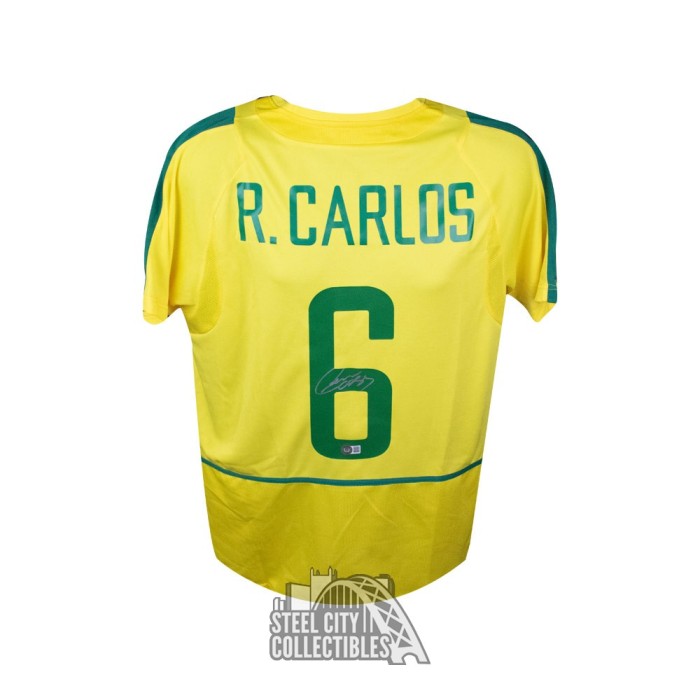 Roberto Carlos Autographed Brazil Soccer Jersey BAS COA Signed