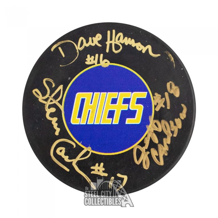 THE HANSON BROTHERS AUTOGRAPHED CHARLESTOWN CHIEFS JERSEY JSA SLAP SHOT