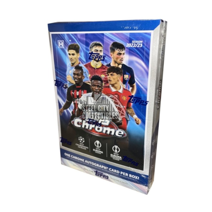 202223 Topps Chrome UEFA Club Competitions Soccer Hobby Box Steel
