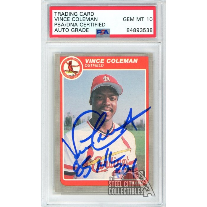 Vince Coleman - Trading/Sports Card Signed