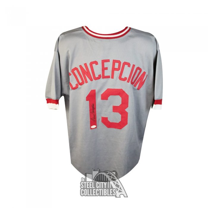 Autographed/Signed Dave Concepcion Cincinnati White Baseball Jersey JSA COA  - Hall of Fame Sports Memorabilia