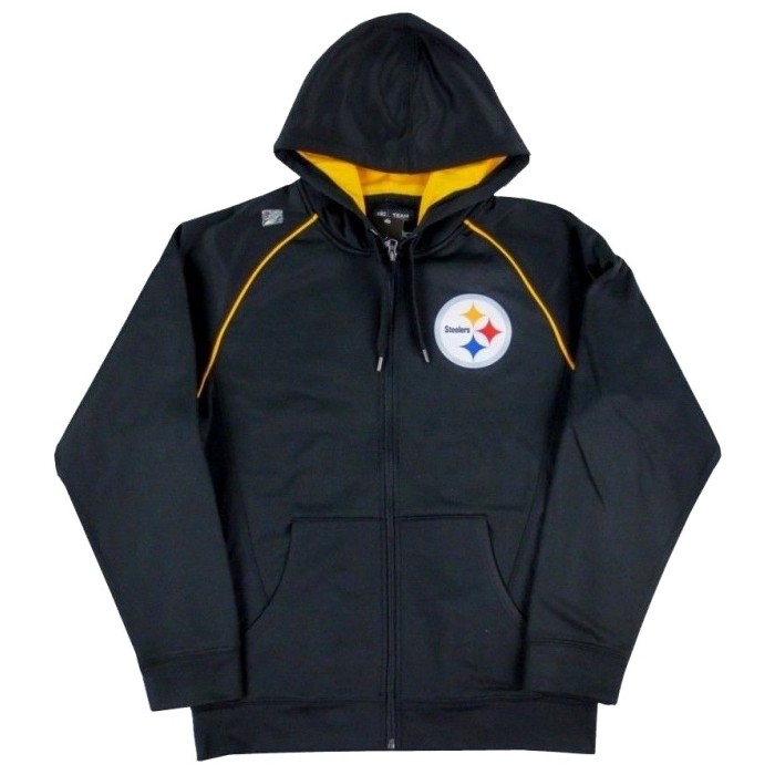 Pittsburgh Steelers NFL Coverage Sack III Synthetic Full-Zip Fleece Hoodie  Sweatshirt