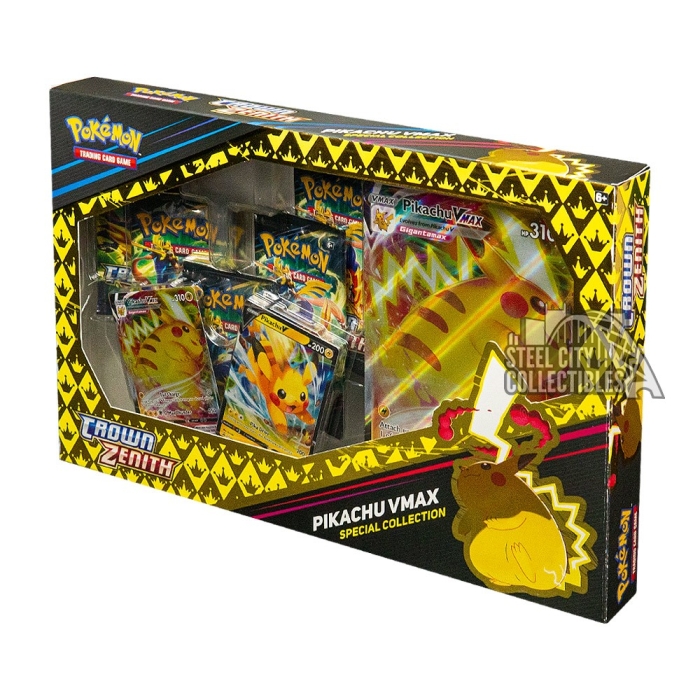 Pokemon Trading Card Games Crown Zenith Special Collection Pikachu Vmax - 7  Booster Packs Included