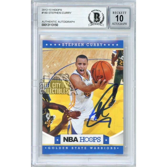 Stephen Curry 2012-13 Panini NBA Hoops Autograph Card #180 BAS 10 | Steel  City Collectibles