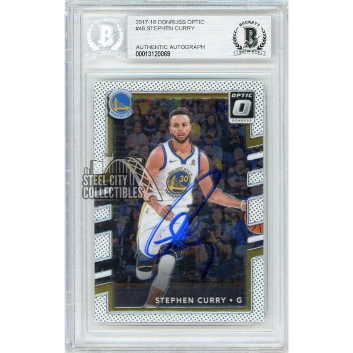 Stephen Curry Autographed 2017-18 Panini Donruss Optic Basketball