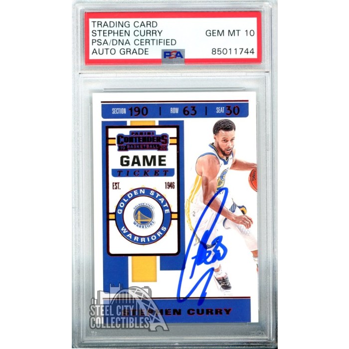 Stephen Curry Panini Contenders Red Autograph Card Psa Dna