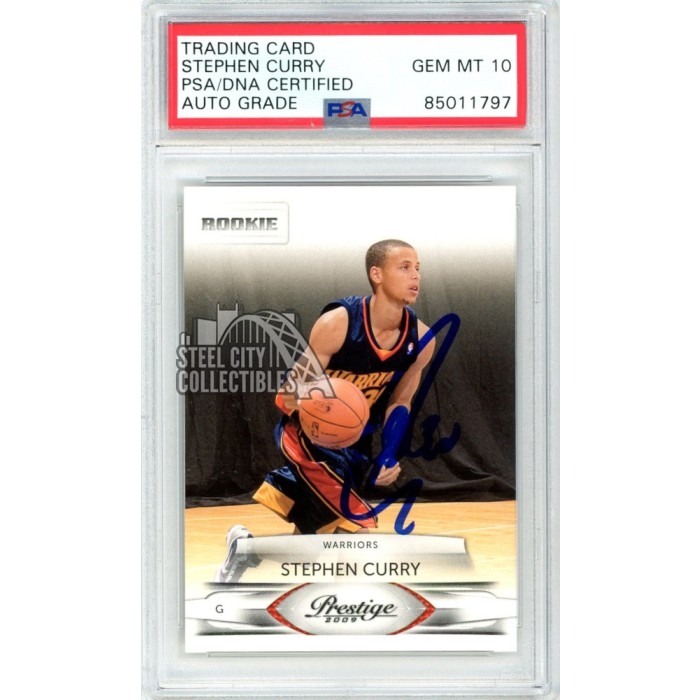 Stephen Curry 2009-10 Panini Prestige Autograph Rookie Card #157 PSA ...