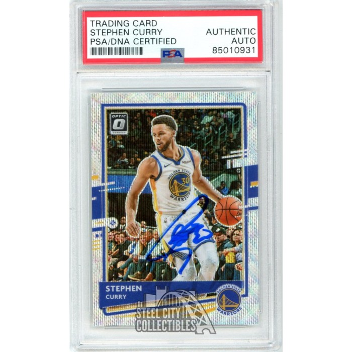 Stephen Curry 202021 Panini Donruss Optic Wave Autograph Card 17 PSA/DNA Steel City Collectibles