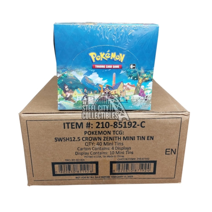 Pokemon TCG CROWN ZENITH 10 hotsell Mini Tin Display Full Box