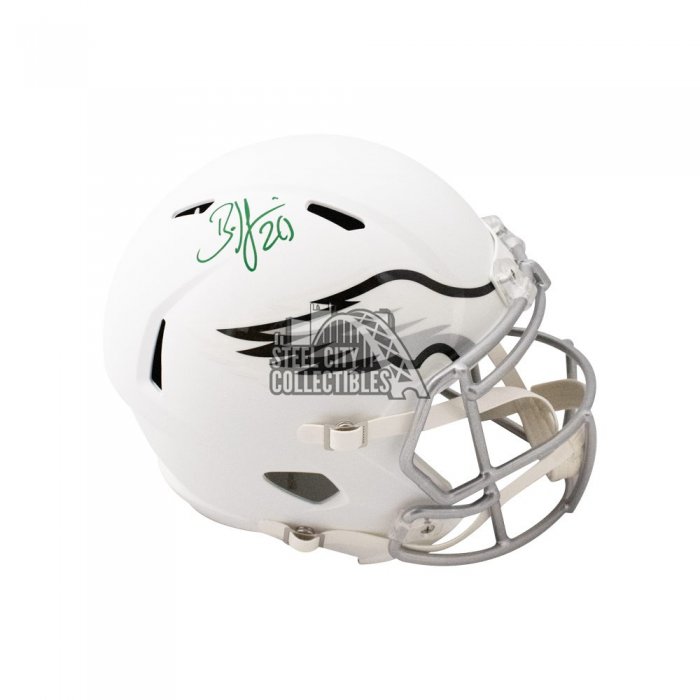 Brian Dawkins Autographed Philadelphia Eagles Flat White Replica Full-Size  Football Helmet - JSA COA