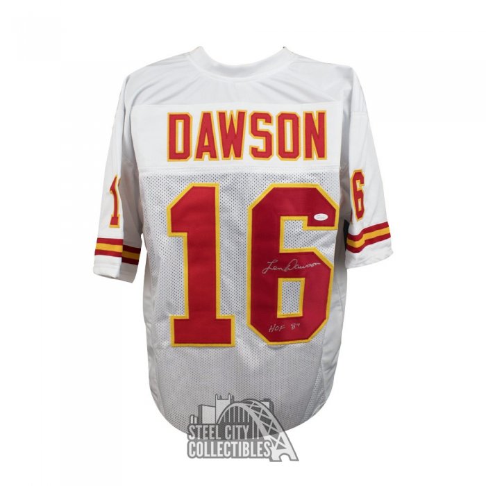 Len Dawson HOF Autographed Kansas City Custom Football Jersey JSA (B)