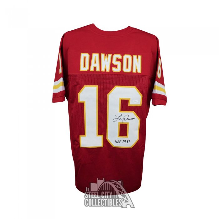 Len Dawson HOF Autographed Kansas City Custom Red Football Jersey - JSA COA