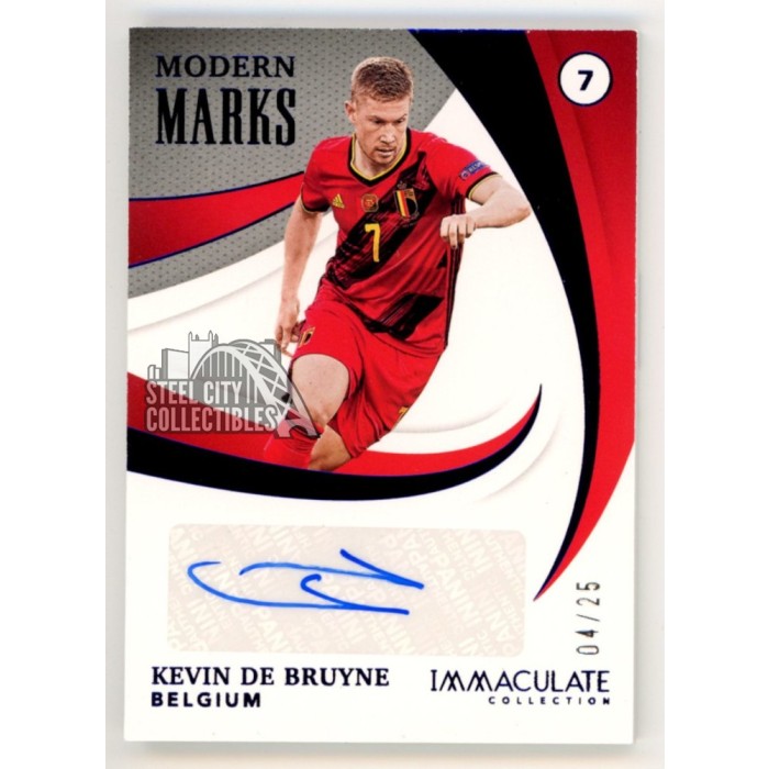 Kevin De Bruyne 2021 Panini Immaculate Modern Marks Sapphire Autograph Card  04/25