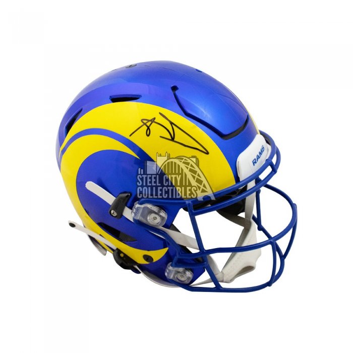 MATTHEW STAFFORD Autographed SB LVI Champs Rams Speed Flex Helmet FANATICS