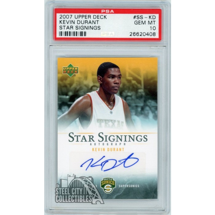 Kevin Durant 2007-08 Upper Deck Star Signings Rookie Autograph PSA 10