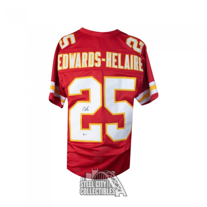 Clyde Edwards-Helaire Kansas City Chiefs Autographed White XL Custom Jersey