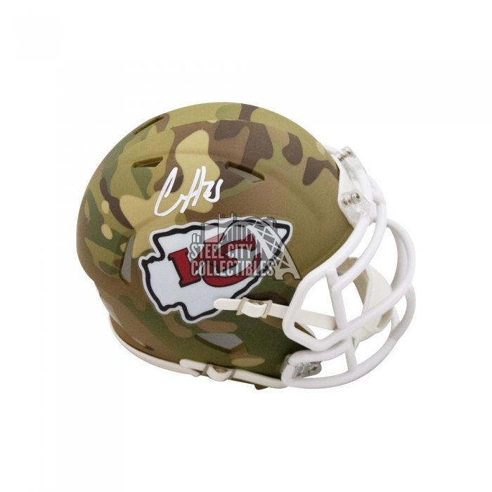 Clyde Edward-Helaire Signed Kansas City Chiefs CAMO Mini Helmet Beckett