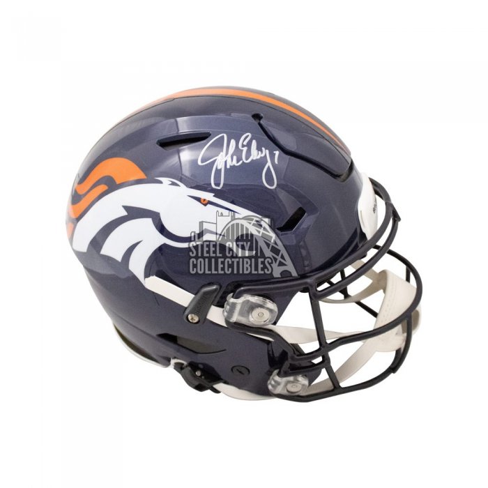 John Elway Autographed Broncos Flat White Authentic Full-Size