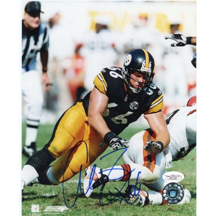 Alan Faneca Autographed Pittsburgh Steelers 8x10 Photo (Blocking) - JSA COA