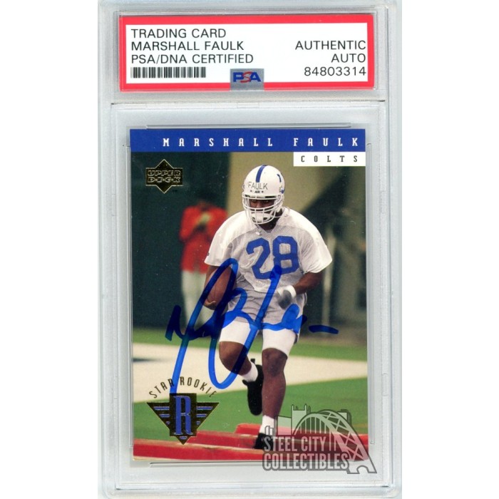 Indianapolis Colts: Marshall Faulk (No Name) 1994/95 Rookie w/ 75th An –  National Vintage League Ltd.