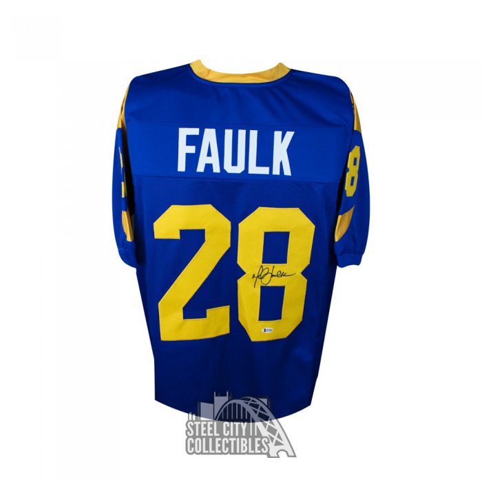 Marshall Faulk Signed St. Louis Rams Jersey (Beckett COA) NFL