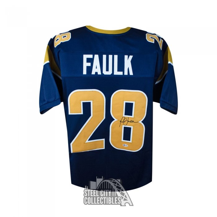 Marshall Faulk Autographed St Louis Custom Football Jersey - BAS
