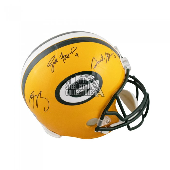 Lot Detail - Brett Favre, Aaron Rodgers & Bart Starr Autographed