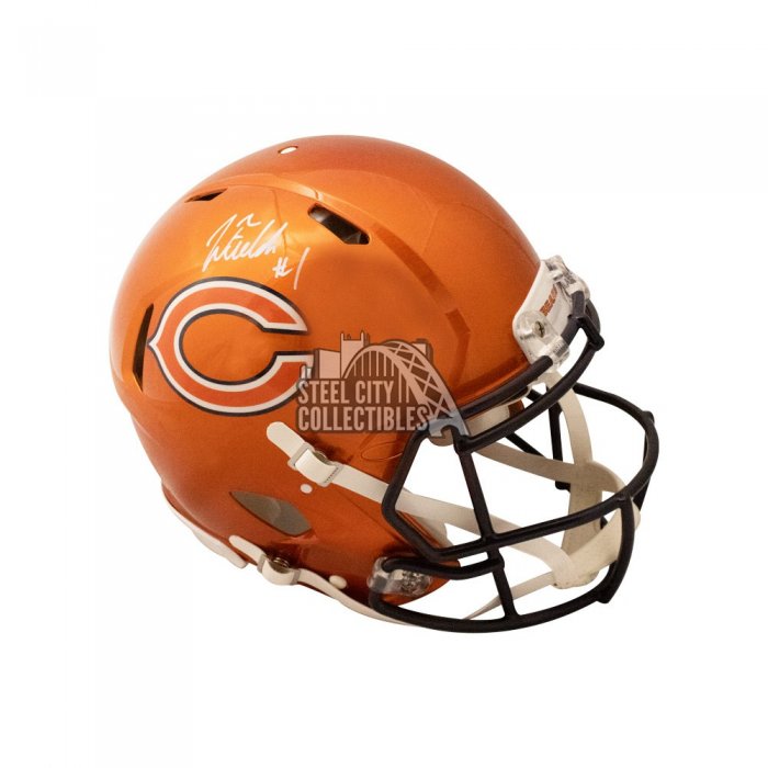 Justin Fields Autographed Chicago Flat White Mini Football Helmet - BAS