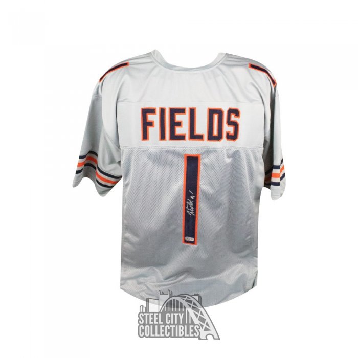 Justin Fields Autographed Signed Jersey - City White - Beckett 