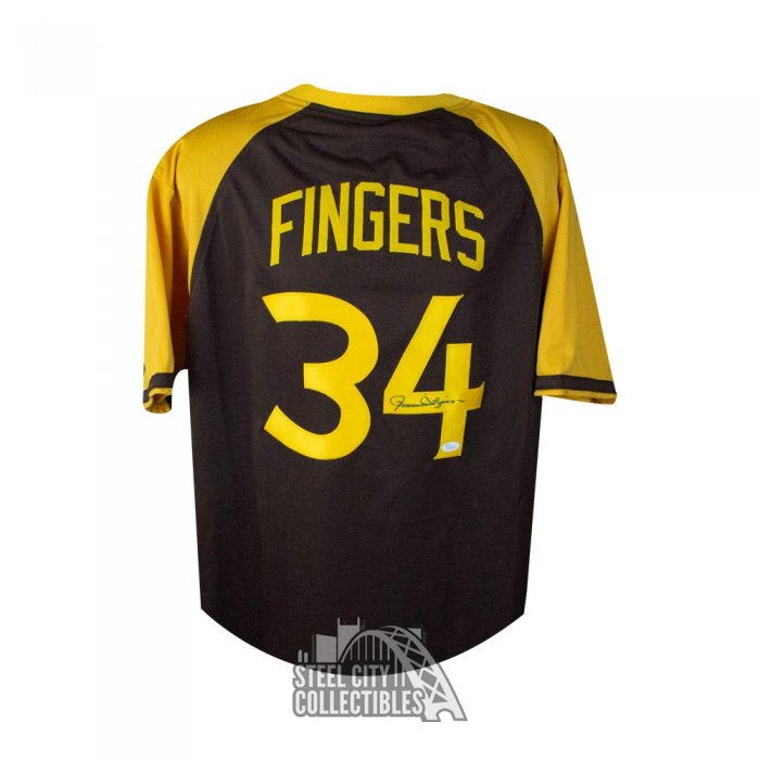 Rollie Fingers Signed San Diego Padres Custom Style Home Jersey (JSA COA)