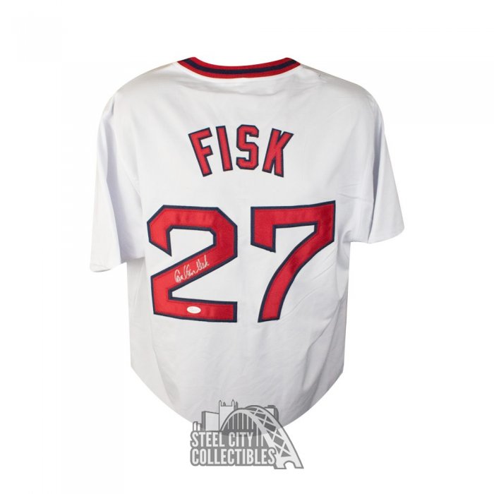 Carlton Fisk Autographed Custom Blue Baseball Jersey - JSA COA