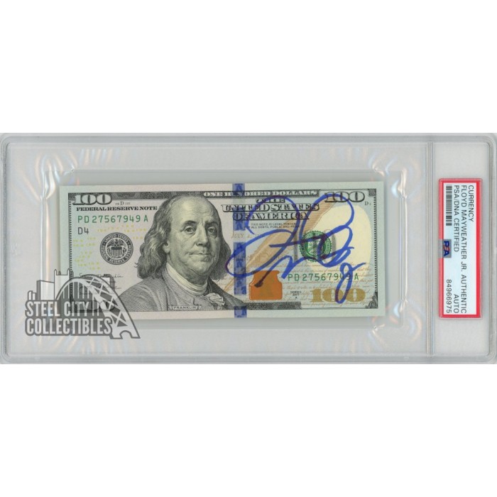 Floyd Mayweather Jr Autographed $100 Bill PSA/DNA Authentic | Steel ...