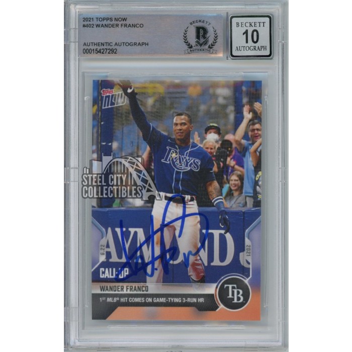 WANDER FRANCO Signed 2021 Topps Now 1st MLB HIT ROOKIE Card #402 PSA Auto  10 - Baseball Slabbed Autographed Cards at 's Sports Collectibles  Store