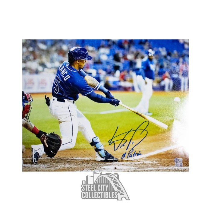 Wander Franco Autographed Tampa Bay Custom Blue El Patron Inscription  Baseball Jersey - JSA