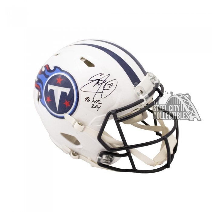 Eddie George Autographed Tennessee Titans Eclipse Replica Full-Size Football  Helmet - BAS COA