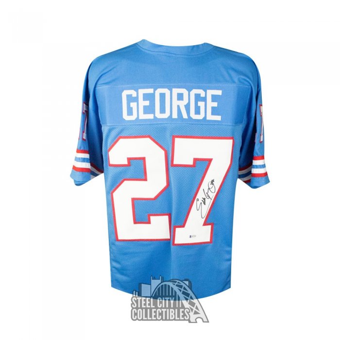 Mitchell & Ness Men's Eddie George Light Blue Houston Oilers Legacy Replica Jersey