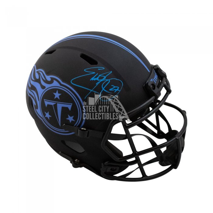 Eddie George Autographed Tennessee Titans VSR4 Mini Football Helmet - BAS  COA (Silver Ink)