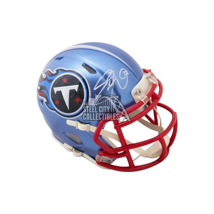 Eddie George Autographed Tennessee Titans Flash Mini Football Helmet - BAS  COA