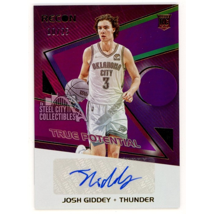 Josh Giddey 2021-22 Panini Recon True Potential Autograph Rookie Card 10/25