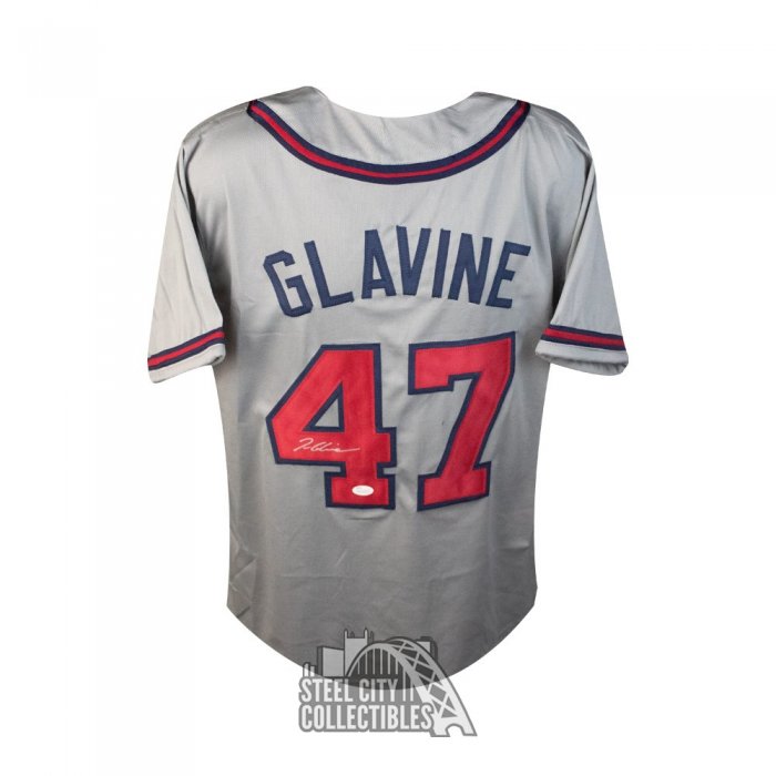 Autographed/Signed Tom Glavine Atlanta White Baseball Jersey JSA COA