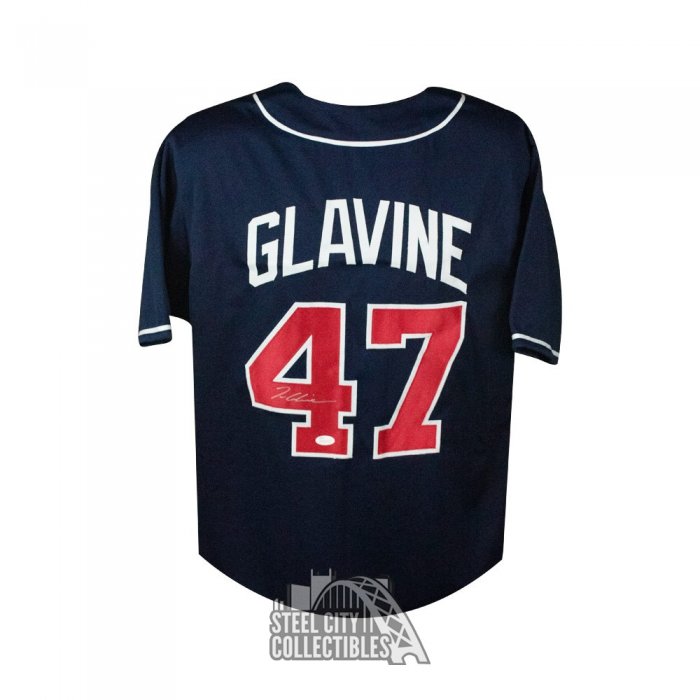 Autographed/Signed Tom Glavine Atlanta Grey Baseball Jersey JSA