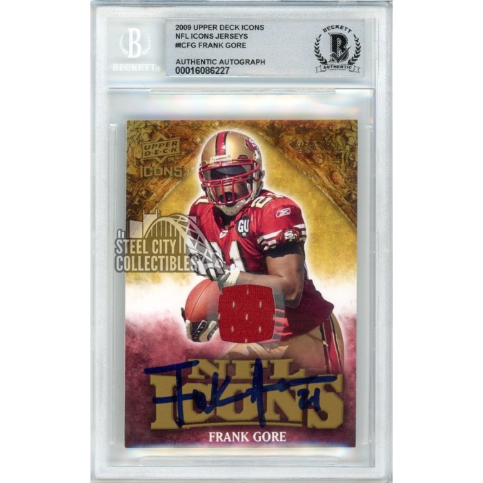 : Frank Gore Autographed 49ers White Logo Football Beckett BAS :  Sports & Outdoors