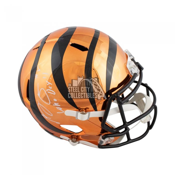 A.J. Green Who Dey Autographed Bengals Chrome Full-Size Football Helmet -  JSA COA