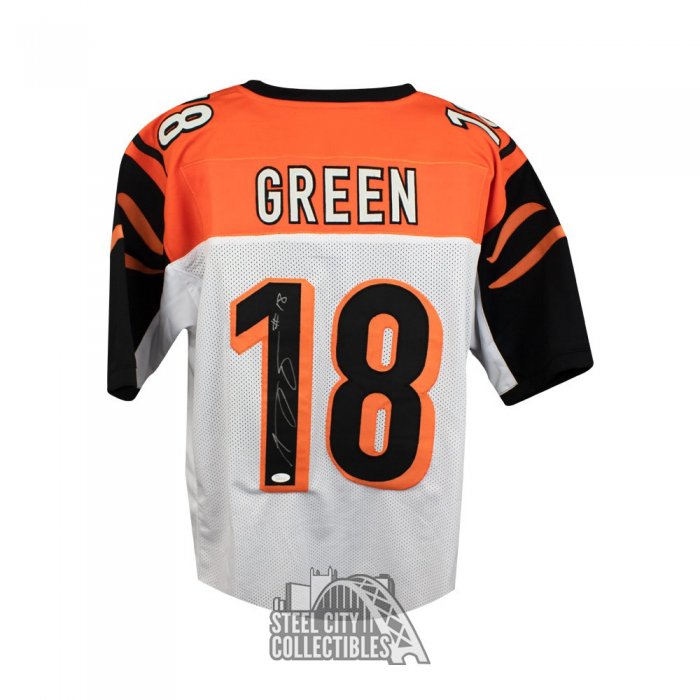 A.J. Green Autographed Cincinnati Custom Orange Football Jersey JSA COA