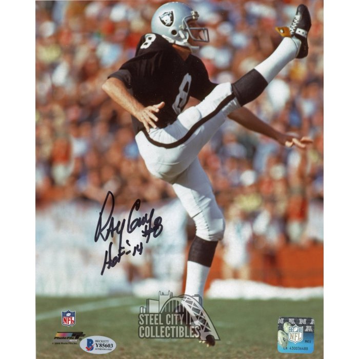 Ray Guy Signed Photo 8x10 Football Autograph Oakland Raiders DAMAGED SBC  HOF JSA