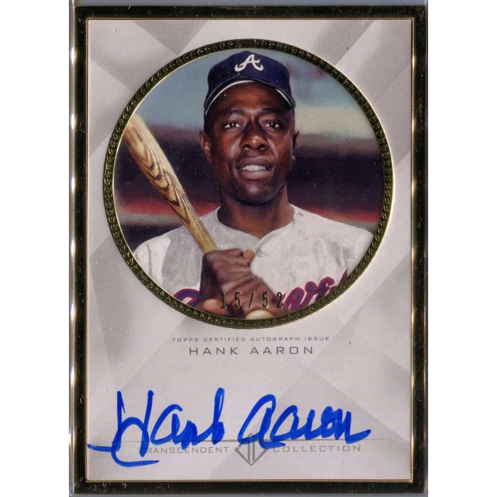 2018 Topps Transcendent Silver Frame Hank Aaron Autograph Card 