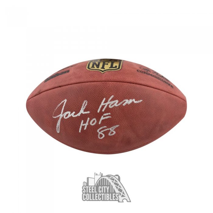 Jack Ham Autographed Wilson Replica Football with HOF 88 (Damaged) — TSEShop