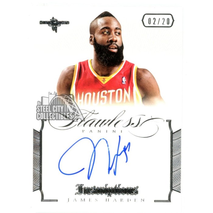 James Harden 2012-13 Panini Flawless Inscriptions Autograph Card #21 02 ...