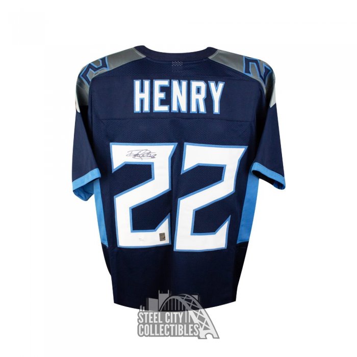 Derrick Henry Signed 34.5x42.5 Custom Framed Jersey (JSA COA)